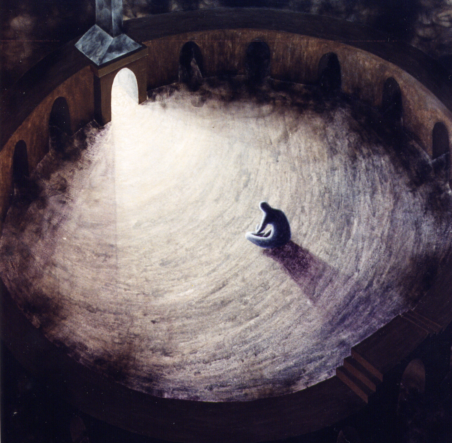 “Asedio”. 115 x 115 cm. Mixta-Humo/Tela. 1996.
